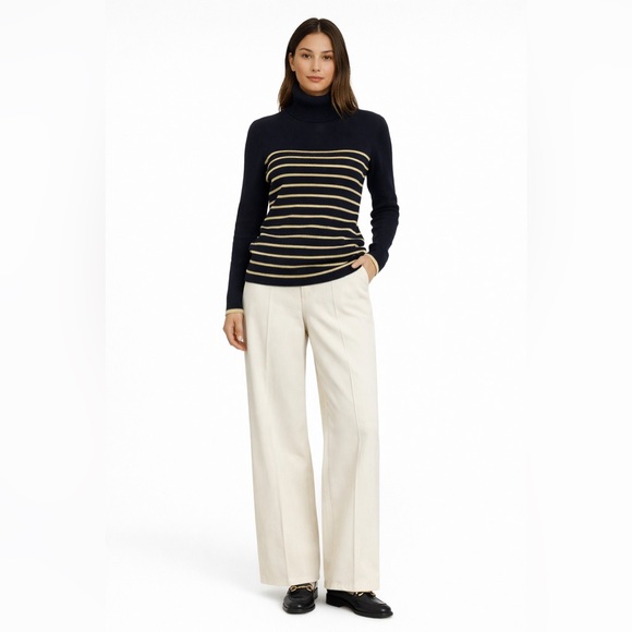 Lauren Ralph Lauren Sweaters - Lauren Ralph Lauren Y2K Gold Metallic Striped Classic Long Sleeve Sweater Large
